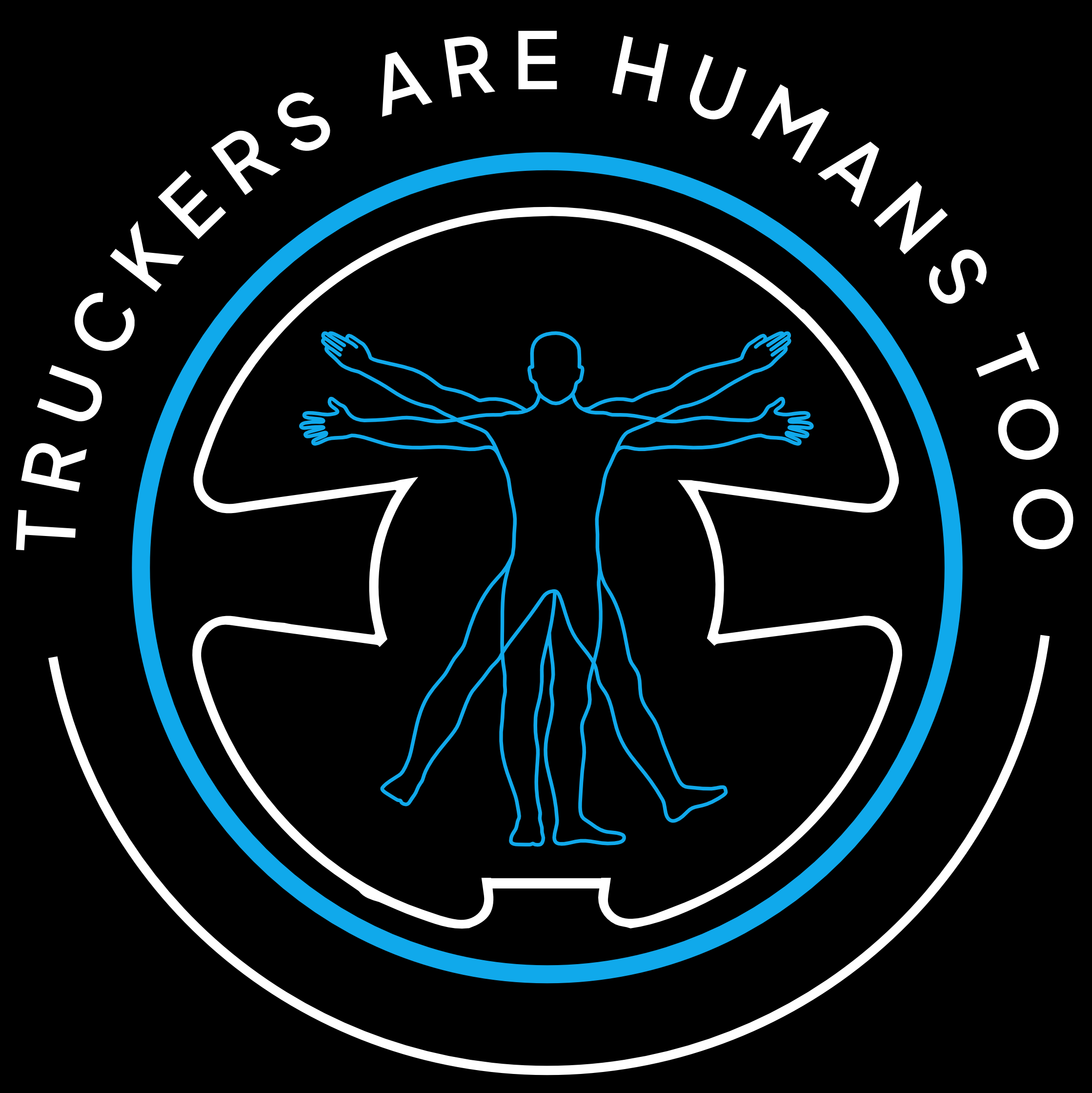 Vitruvian Man Trucker Logo